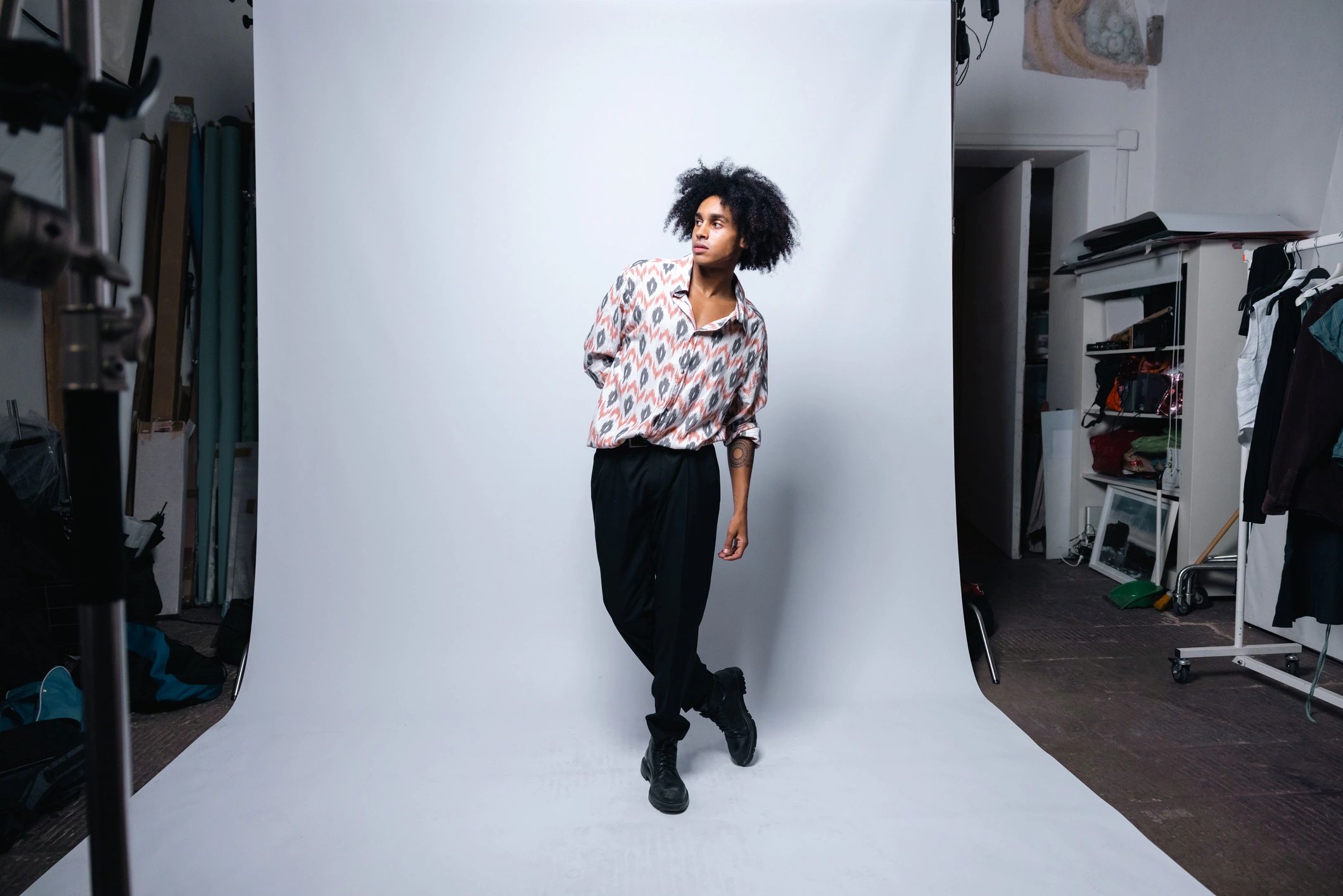 Portrait photography session in studio